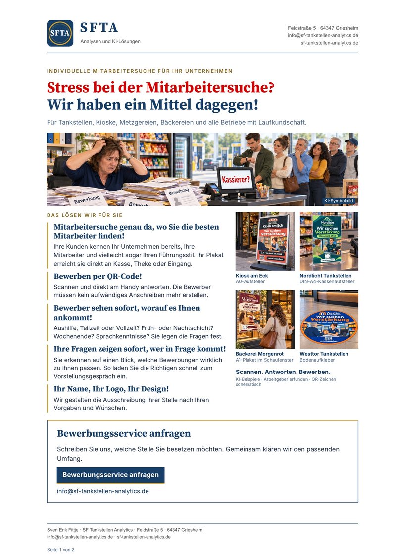 Flyer Bewerbungsservice, Seite 1 von 2: Stress bei der Mitarbeitersuche? Wir haben ein Mittel dagegen! Mit fünf Punkten und vier Mustern.